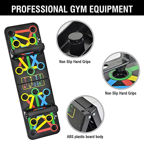 URBANFIX Pushup Board Portable Multi-Function Foldable 12 in 1 Push Up Bar Handles for Floor Professional Push Up Strength Training Equipment | Home Workout Equipmet for Men Women - Image 3