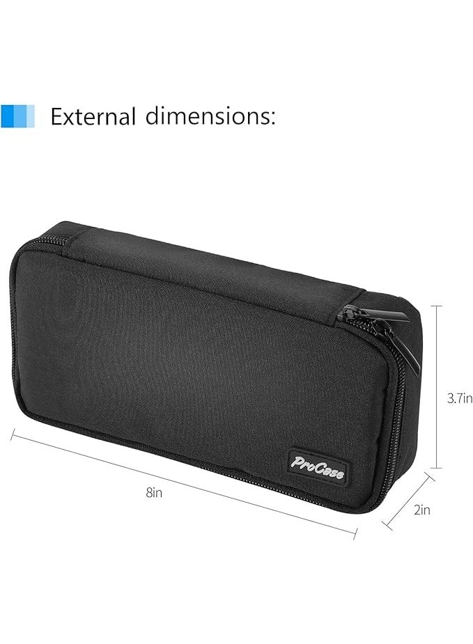 ProCase Pencil Bag Pen Case, Large Capacity Students Stationery Pouch Pencil Holder Desk Organizer with Double Zipper, Portable Pencil Pouch for School Office Supplies –Black - Image 5