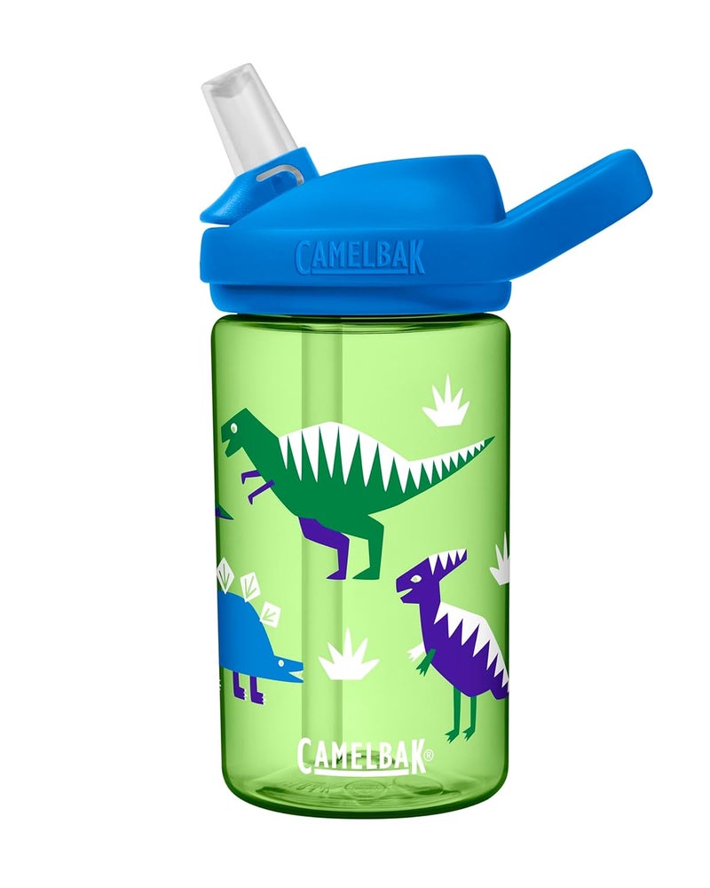 CAMELBAK CamelBak eddy+ 14 oz Kids Water Bottle with Tritan Renew – Straw Top, Leak-Proof When Closed, Hip Dinos  - Image 1