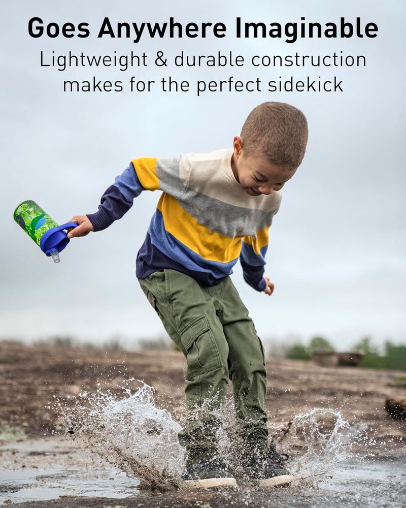CAMELBAK CamelBak eddy+ 14 oz Kids Water Bottle with Tritan Renew – Straw Top, Leak-Proof When Closed, Hip Dinos  - Image 2