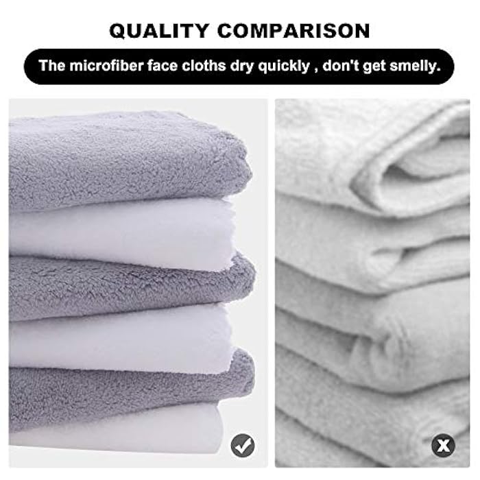 MOONQUEEN Microfiber Facial Cloths Fast Drying Washcloth 12 Pack - Premium Soft Makeup Remover Cloths - Highly Absorbent - Image 3