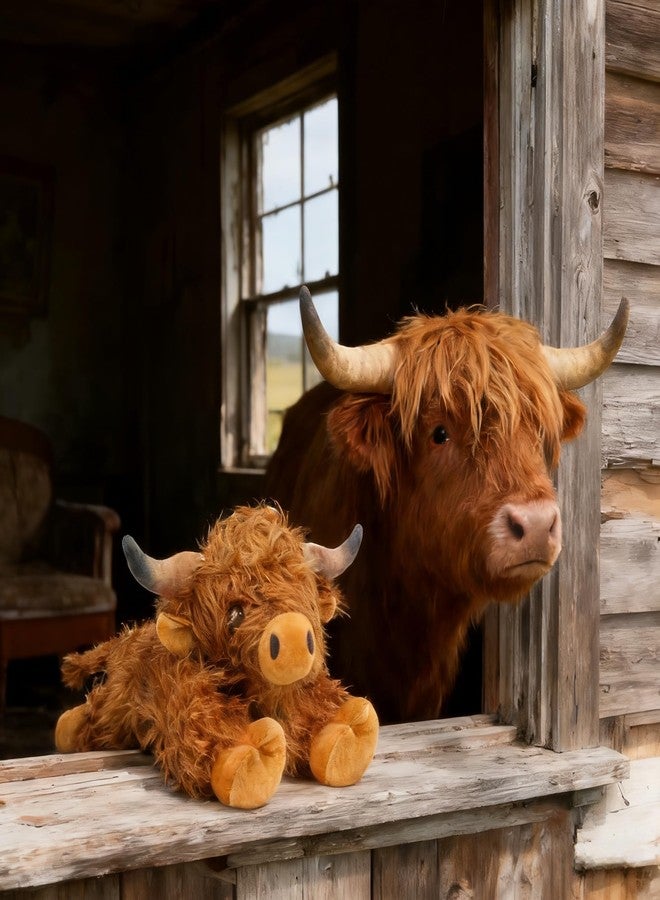 JOD® 5lbs Highland Cow Weighted Stuffed Animals, 22inch Giant Highland Cow Gift Plushie Toy, Cute Stuffed Animal Highland Cattle Plush Pillow Women Adults Kid Bedtime Highland Cattle (5 Pounds) - Image 5