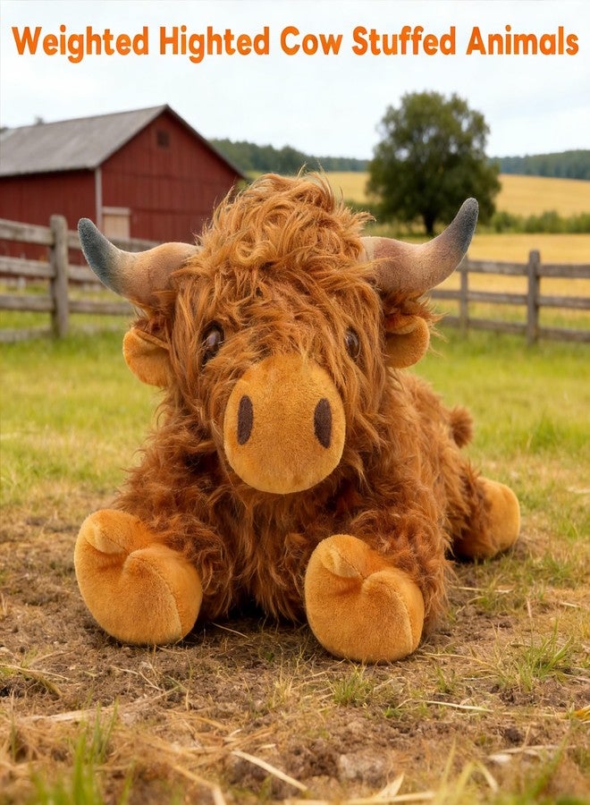JOD® 5lbs Highland Cow Weighted Stuffed Animals, 22inch Giant Highland Cow Gift Plushie Toy, Cute Stuffed Animal Highland Cattle Plush Pillow Women Adults Kid Bedtime Highland Cattle (5 Pounds) - Image 2
