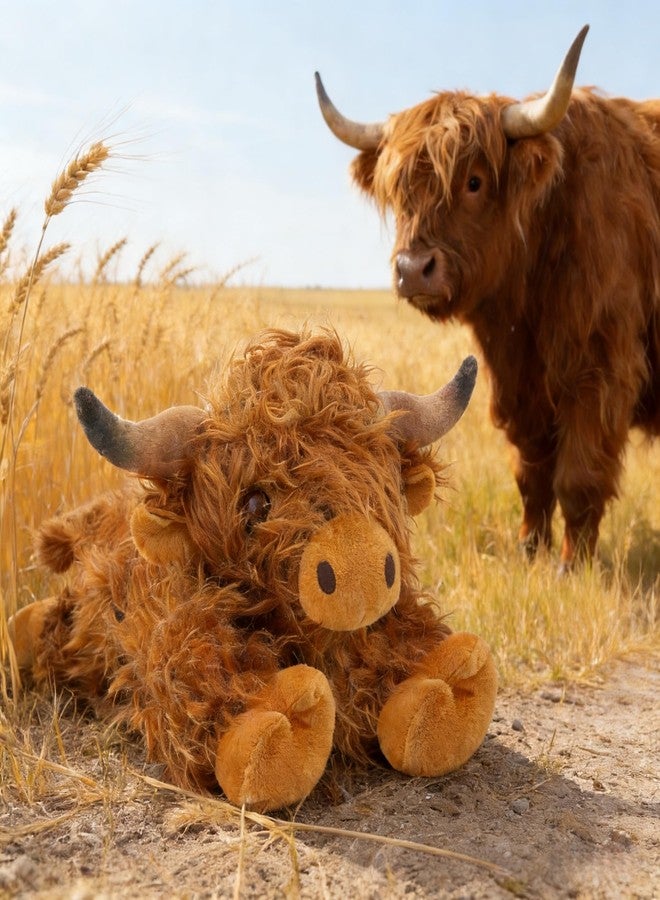 JOD® 5lbs Highland Cow Weighted Stuffed Animals, 22inch Giant Highland Cow Gift Plushie Toy, Cute Stuffed Animal Highland Cattle Plush Pillow Women Adults Kid Bedtime Highland Cattle (5 Pounds) - Image 3