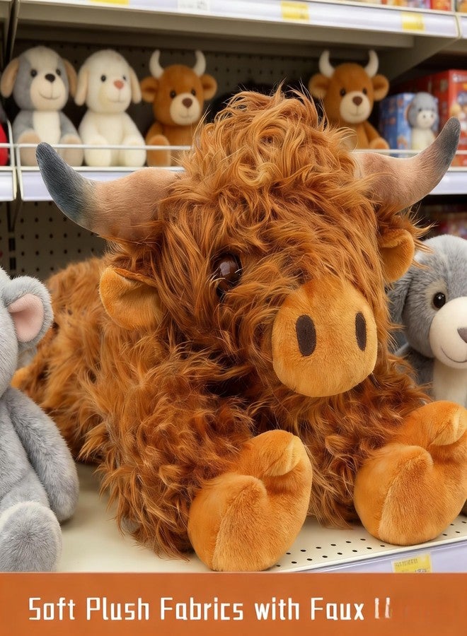 JOD® 5lbs Highland Cow Weighted Stuffed Animals, 22inch Giant Highland Cow Gift Plushie Toy, Cute Stuffed Animal Highland Cattle Plush Pillow Women Adults Kid Bedtime Highland Cattle (5 Pounds) - Image 4