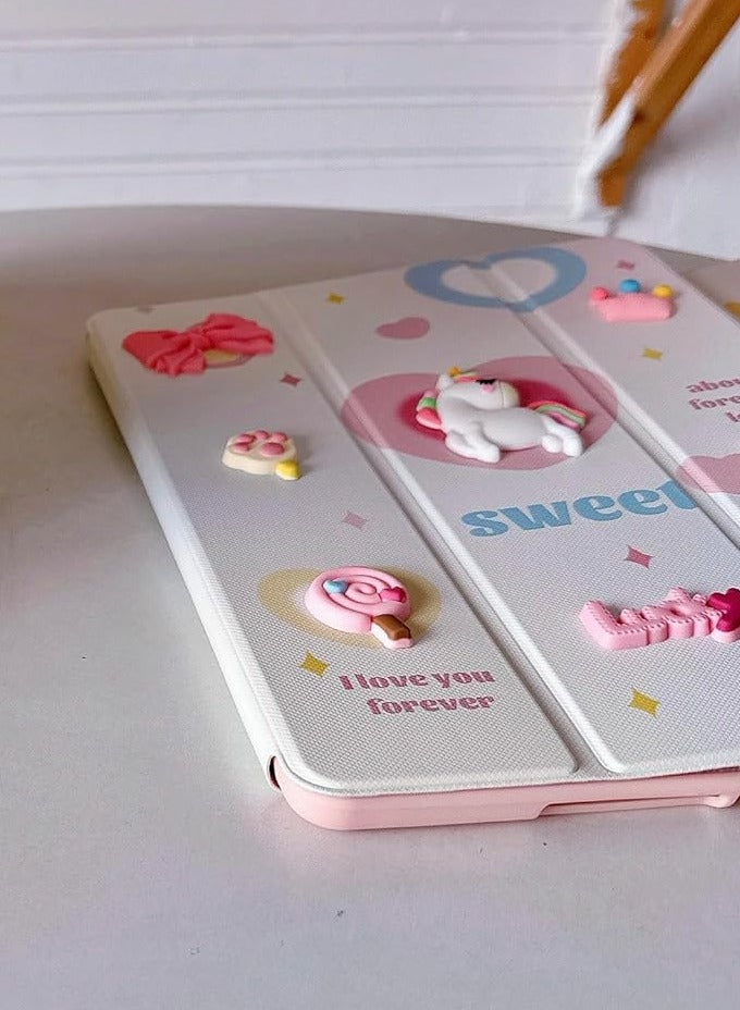 Ecosystem Cases Cartoon 3D Silicon Flip Cover For iPad 10th Generation 2022 10.9 Inch, iPad 10 Case Funda Case Model A2696,A2757,A2777 Cover with Pencil Holder For Kids, (sweet) - Image 2
