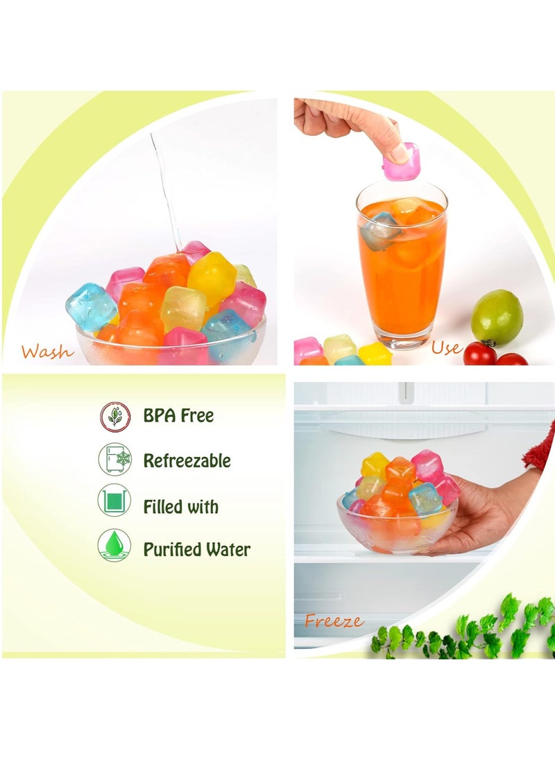 Bukela - Reusable Plastic Ice Cubes 24 Pack Colorful Refreezable Ice Cubes for drinks or Coffee, Washable Non-Melting Ice Cubes Non-Diluting - Image 1