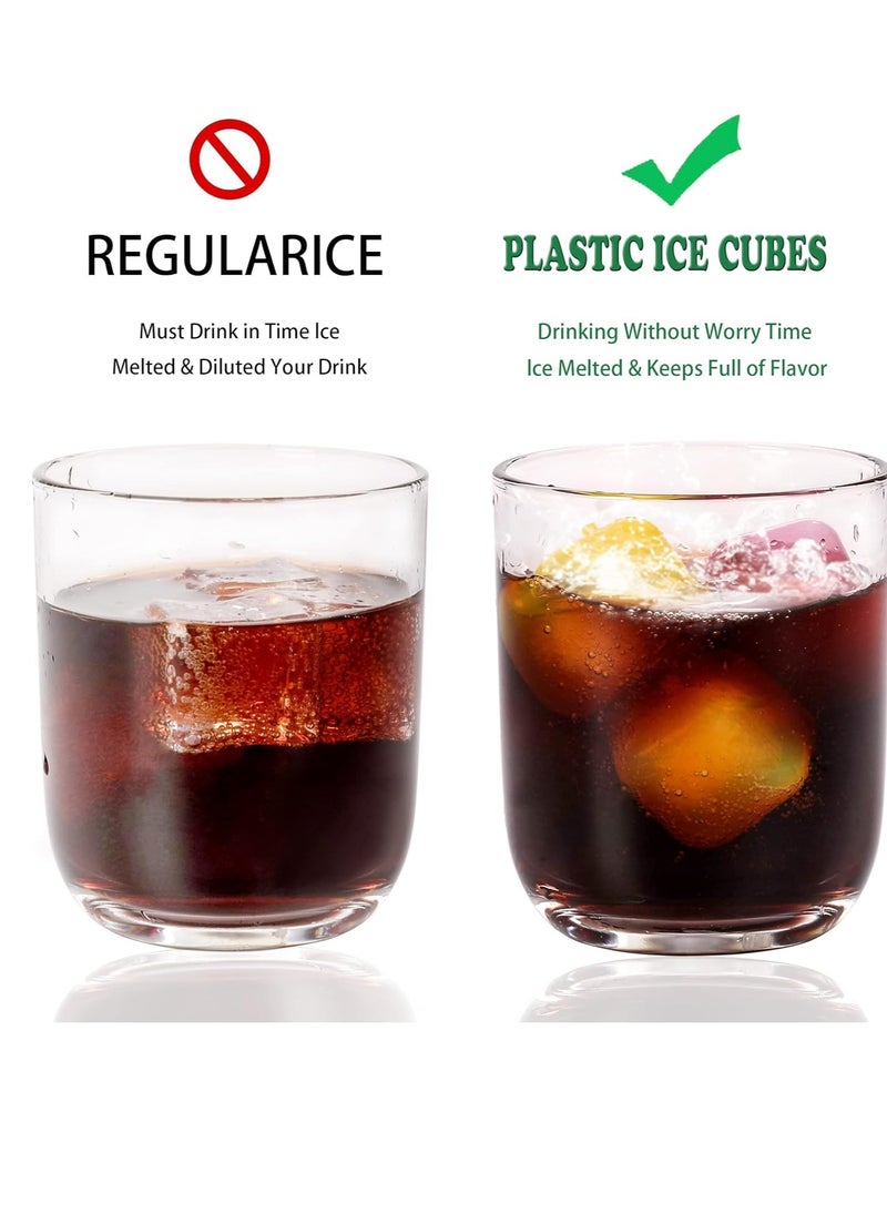 Bukela - Reusable Plastic Ice Cubes 24 Pack Colorful Refreezable Ice Cubes for drinks or Coffee, Washable Non-Melting Ice Cubes Non-Diluting - Image 1