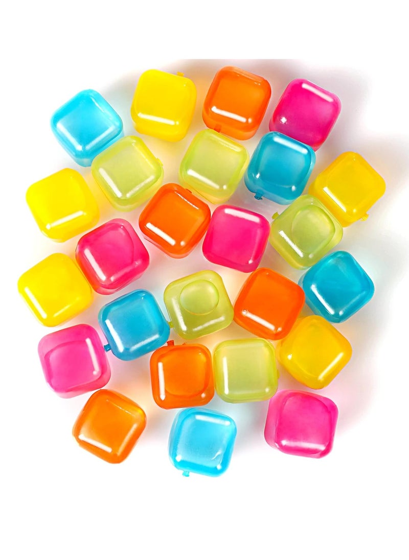 Bukela - Reusable Plastic Ice Cubes 24 Pack Colorful Refreezable Ice Cubes for drinks or Coffee, Washable Non-Melting Ice Cubes Non-Diluting - Image 1