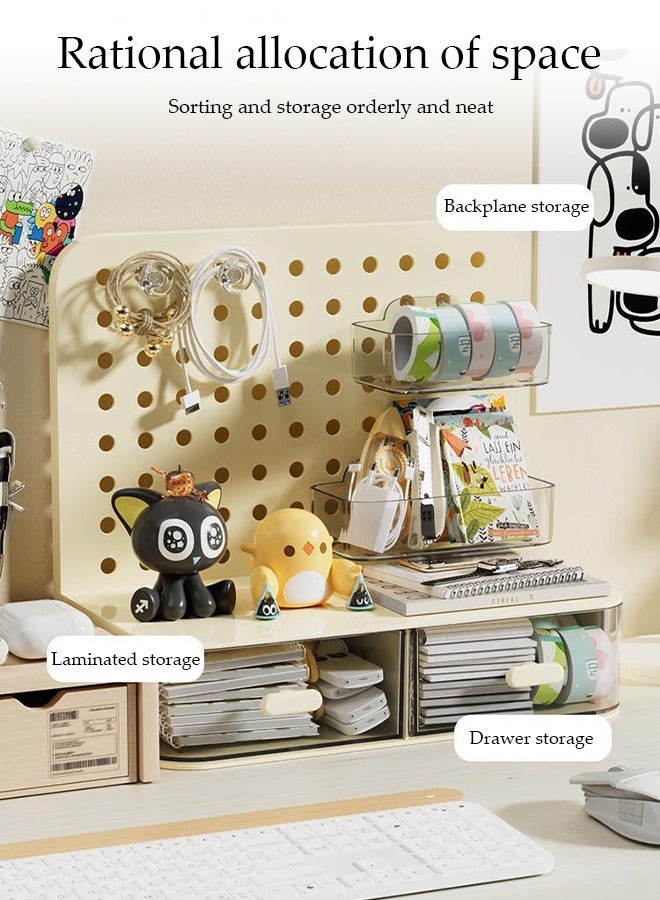 DUNISO Desktop Vertical Storage Rack, Dust Proof And Moisture Proof Student Desk Storage Rack, Multifunctional Storage Rack With Drawers, Not Easily Deformed, Suitable For Families, Dormitories And Classrooms - Image 5