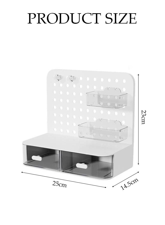 DUNISO Desktop Vertical Storage Rack, Dust Proof And Moisture Proof Student Desk Storage Rack, Multifunctional Storage Rack With Drawers, Not Easily Deformed, Suitable For Families, Dormitories And Classrooms - Image 2