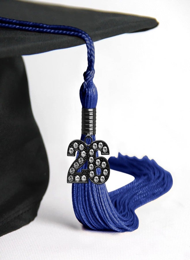 Endea Graduation شرابة تخرج بلون واحد من إنديا مع تعليقة سوداء لامعة (أزرق ملكي، 2026) - Image 4
