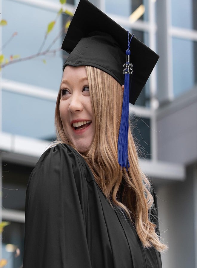 Endea Graduation شرابة تخرج بلون واحد من إنديا مع تعليقة سوداء لامعة (أزرق ملكي، 2026) - Image 5