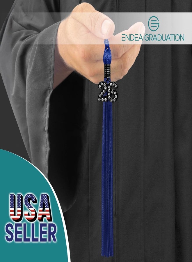 Endea Graduation شرابة تخرج بلون واحد من إنديا مع تعليقة سوداء لامعة (أزرق ملكي، 2026) - Image 2