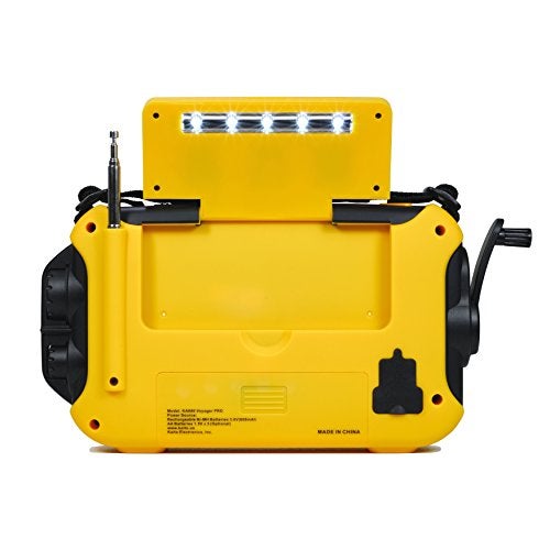 Kaito Voyager Pro KA600 Digital Solar Dynamo Crank Wind Up AM/FM/LW/SW & NOAA Weather Emergency Radio with Alert, RDS & Smart Phone Charger, Yellow - Image 4