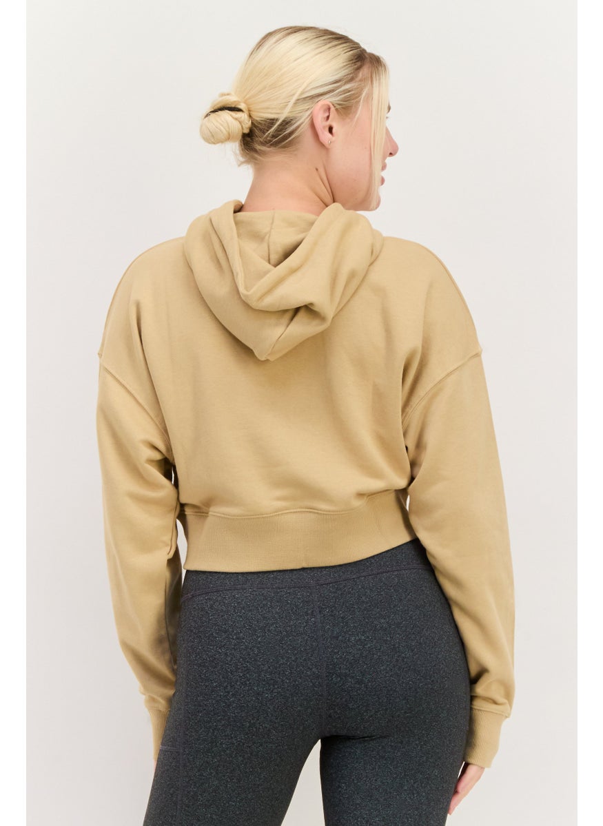 PUMA Women Sportswear Fit Long Sleeves Outdoor Hoodie, Beige  - Image 2
