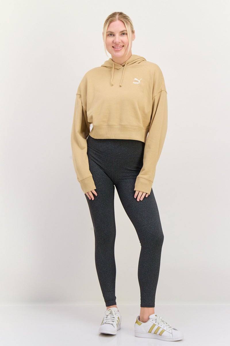 PUMA هودي خارجي للنساء بأكمام طويلة، بيج - Image 4