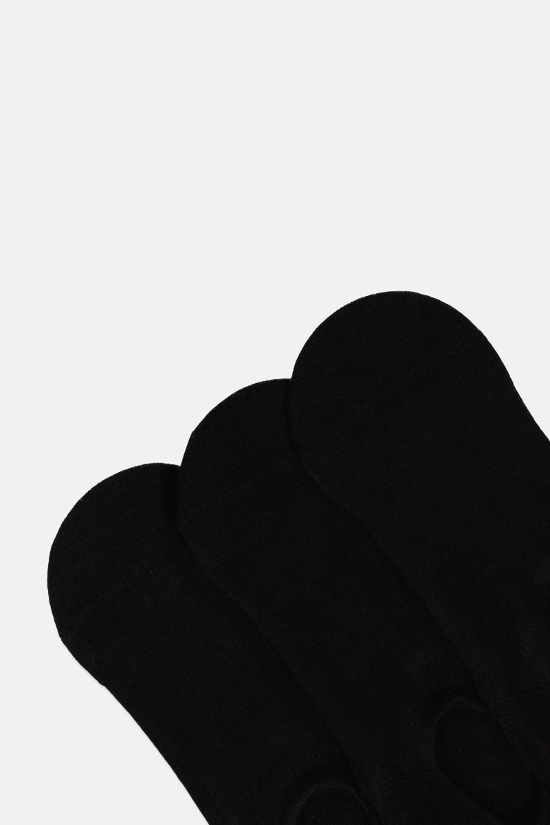 Kathy Ireland Women 3 Pairs Textured Invisible Socks, Black - Image 3