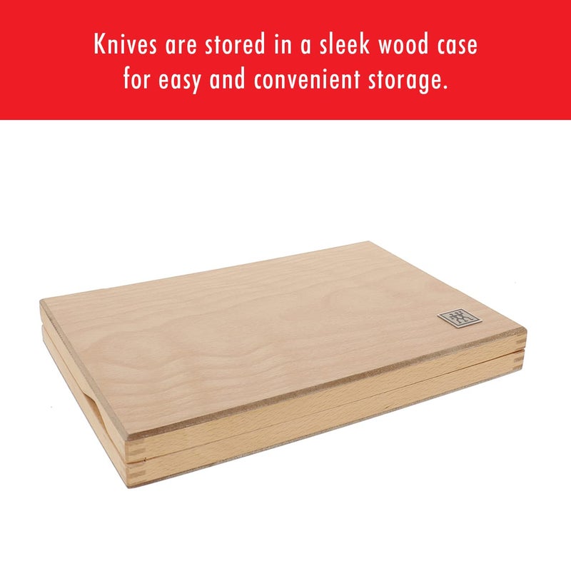 ZWILLING Contemporary Steak Knife Set of 8, Oval handle, Stainless Steel, with 12" x 10" case - Image 5