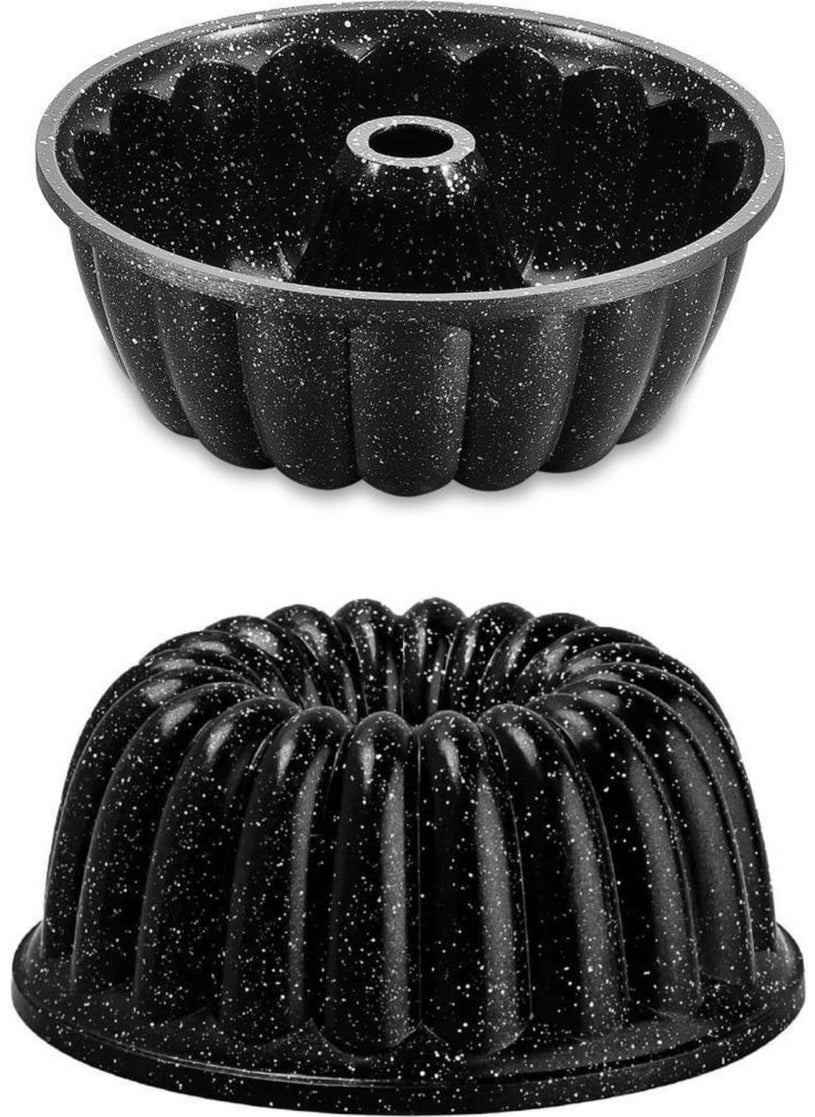 Zetmon - Granite Cast Iron Tart, Pie and Closely Sliced ​​Cake Mold Black - Image 1