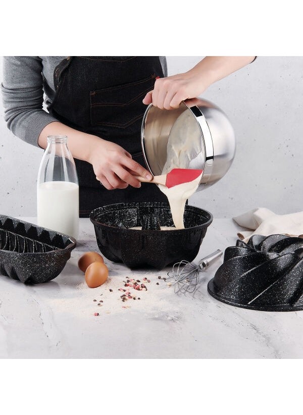 Zetmon - Granite Cast Iron Tart, Pie and Closely Sliced ​​Cake Mold Black - Image 1