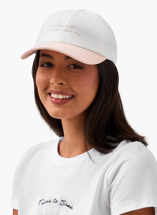 Splash FAV Slogan Cap with Buckled Strap Closure