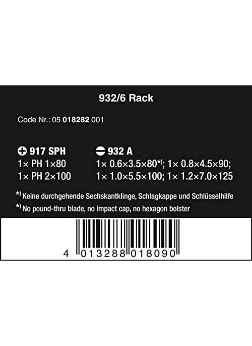 Wera 932/6 Industrial Screwdriver Set 05018282001  - Image 3
