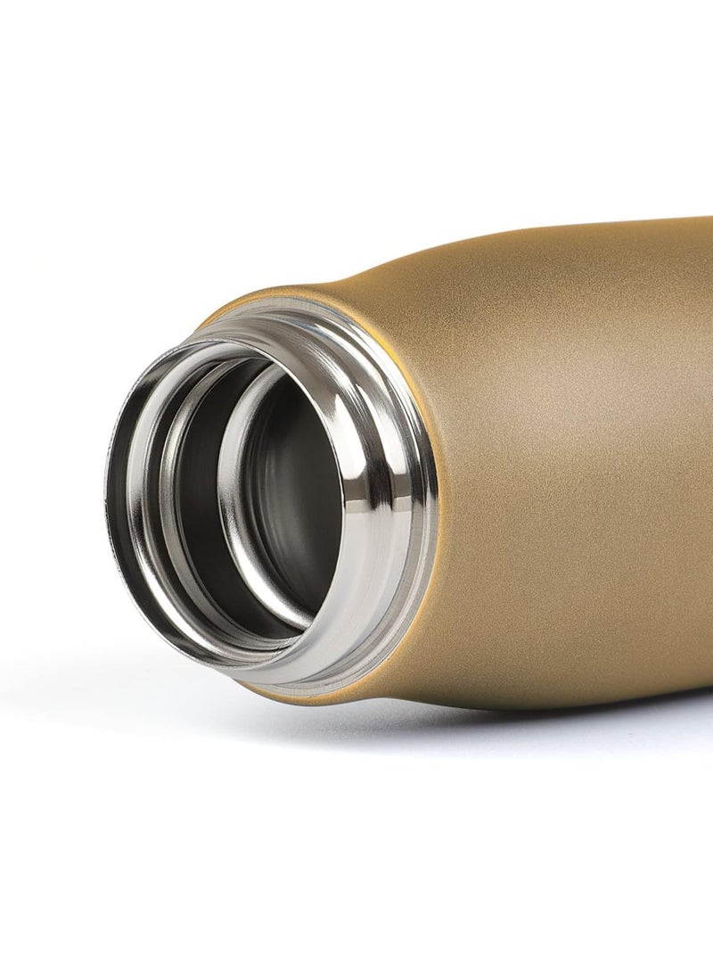KITCHENOO 550ml Stainless Steel Water Bottle Double Wall Vacuum Insulated with Spout and Leak Proof Cell Phone Cover (Gold) - Image 3
