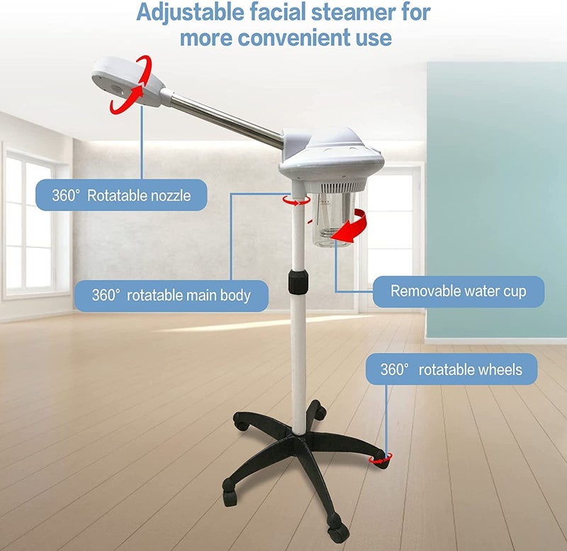 practicalws Lcd Ozone Facial Steamer Digital For Clean SkinSkin Care Use At HomeBeauty SalonSpa With Hot MistTimer FunctionAdjustable Height And Rolling Wheels - Image 5
