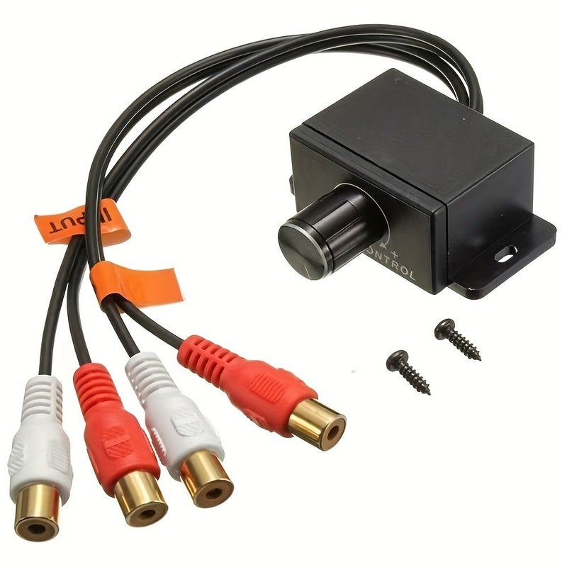 Premium RCA Amplifier Volume Controller for Car Audio with Bass Control Knob For Subwoofers And Speakers Easy Installation Robust Cables Without Battery - Image 1
