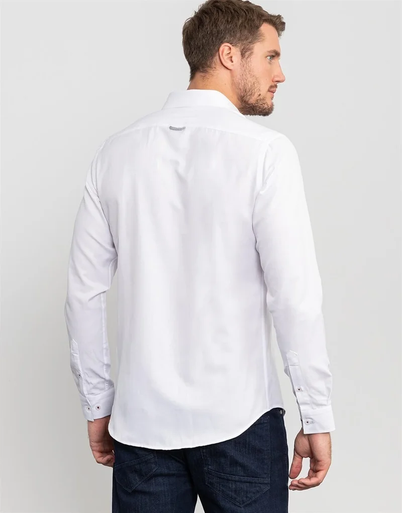 Tudors Slim Fit Plain White Men's Shirt