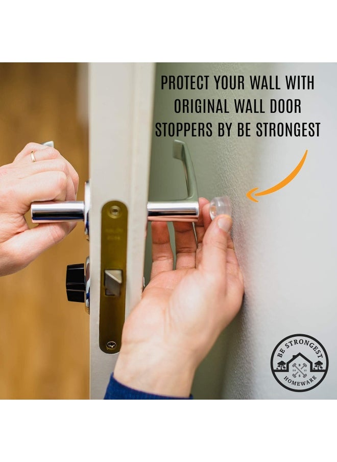 Generic Be Strongest Wall Door Stop Bumpers By  - Clear Transparent Rubber Pads 12 Pack - Self Adhesive Protector - Sound Dampening - Guard Your Wall Against Damage From Your Door Handle  - Image 2