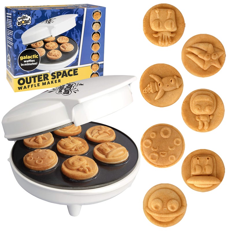 Waffle Wow! Out of This World Kids Waffle Maker  Make 7 Space Pancakes Feat Astronauts Moons Stars  More in Minutes Electric Non Stick Waffler Fun Galactic Themed Science Iron MustHave Anytime Gift 