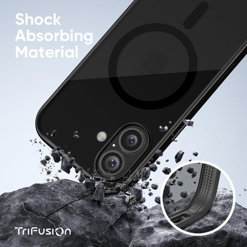 FLOLAB حافظة FLOLAB Surtect Tri-Fusion المغناطيسية لجهاز iPhone 17 تصميم نحيف واقي متوافق مع Magsafe بدرجة عسكرية - أسود شفاف كامل - Image 2