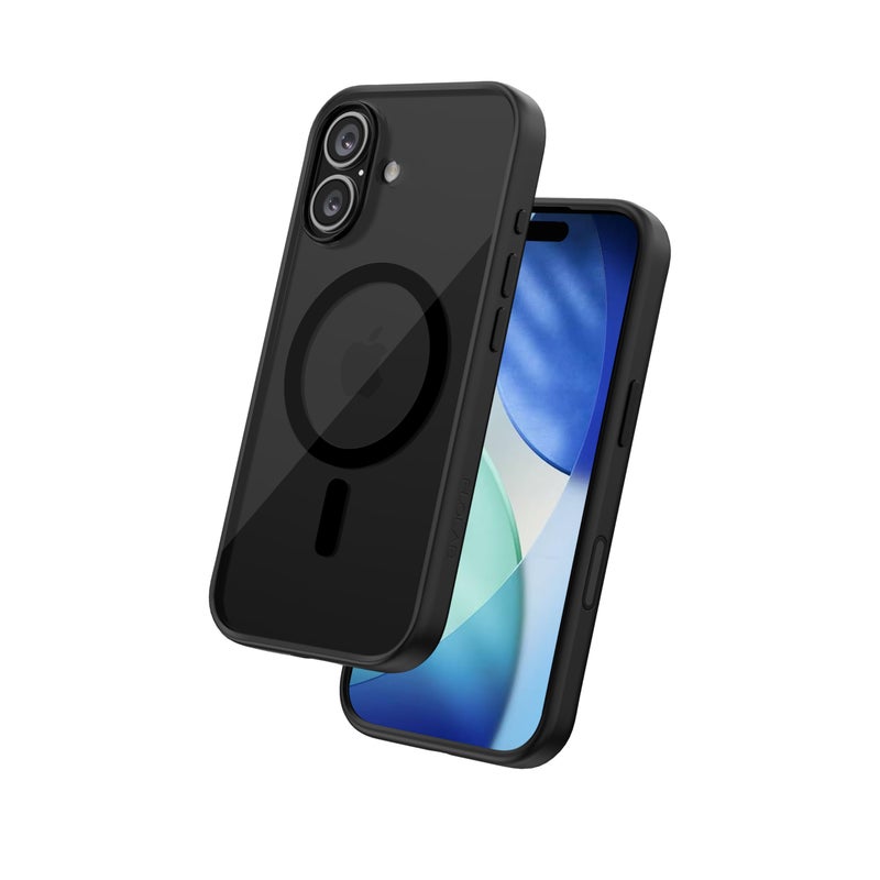 FLOLAB حافظة FLOLAB Surtect Tri-Fusion المغناطيسية لجهاز iPhone 17 تصميم نحيف واقي متوافق مع Magsafe بدرجة عسكرية - أسود شفاف كامل - Image 1