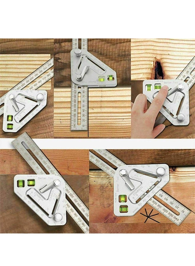 Multi functional level, angle ruler, triangular ruler, wooden ruler for product measurement, office, bedroom - Image 1