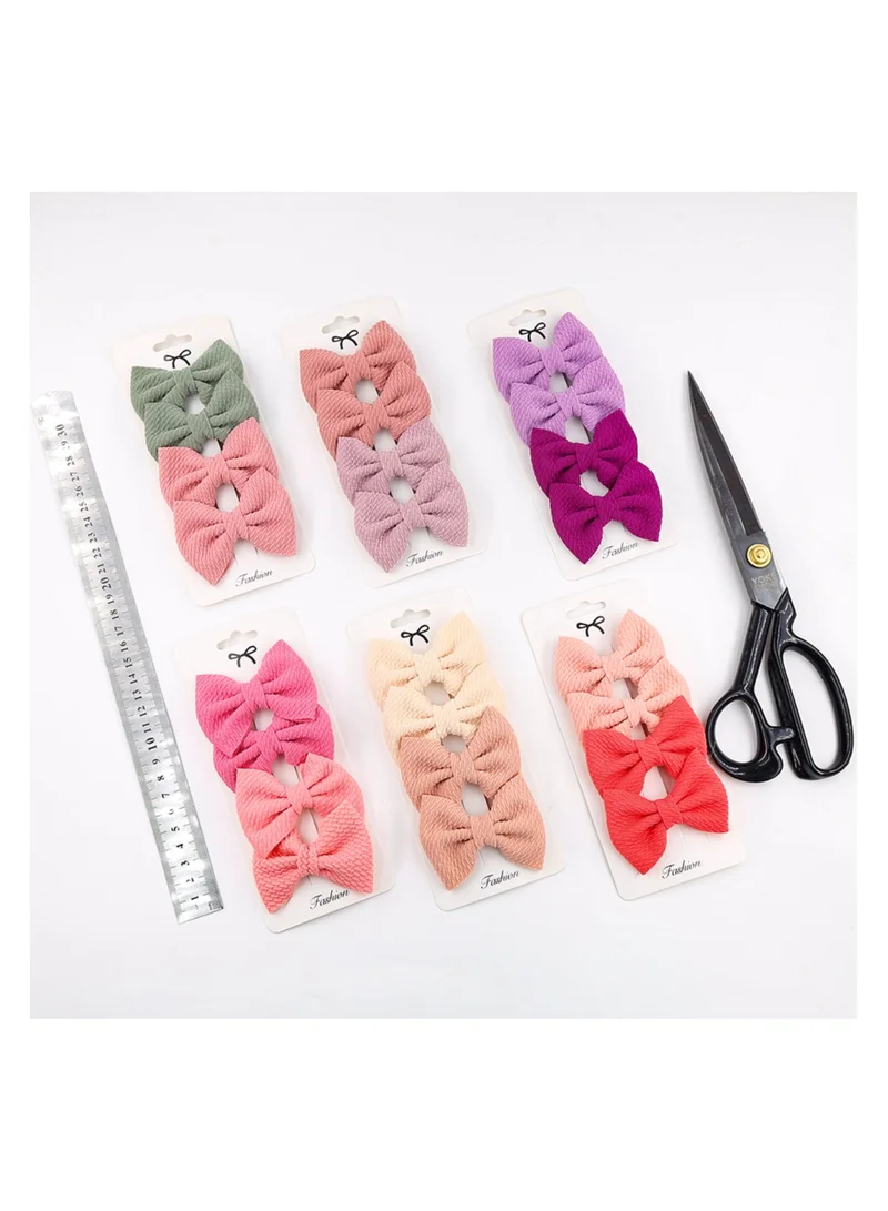 D'Daniela Nisha Ribbon Bow Clip Set For Babies and Girls -  Purple & Dark Violet