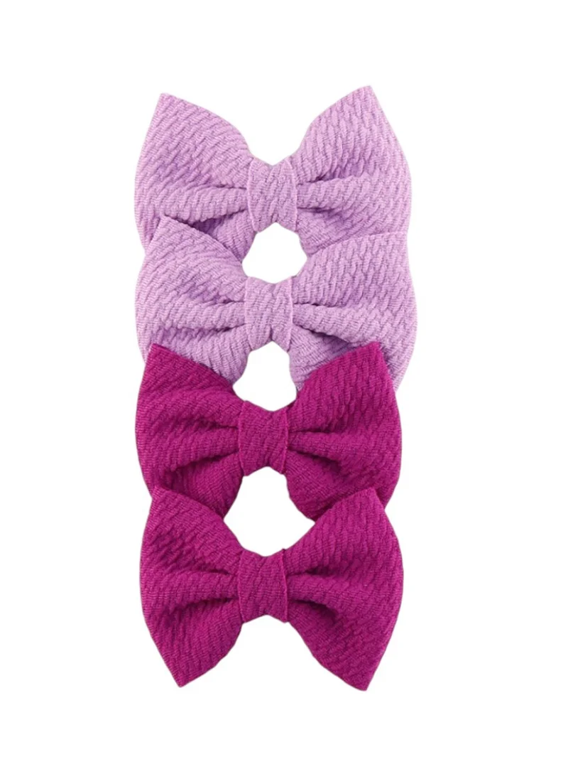 دىدانيالا Nisha Ribbon Bow Clip Set For Babies and Girls -  Purple & Dark Violet