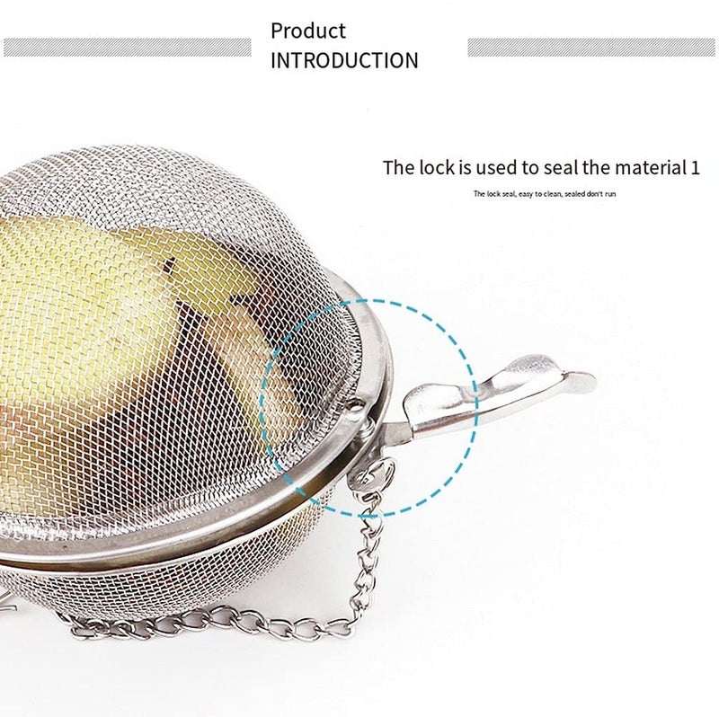 SHIDHMI ® 2Pcs Reusable Stainless Steel Tea Infuser for Loose Leaf Tea | Durable Chai Strainer with Handle | Easy-to-Clean Tea Steeper for Green Tea, Herbal Tea & Chai Brewing Infuser Ball Large - Image 5