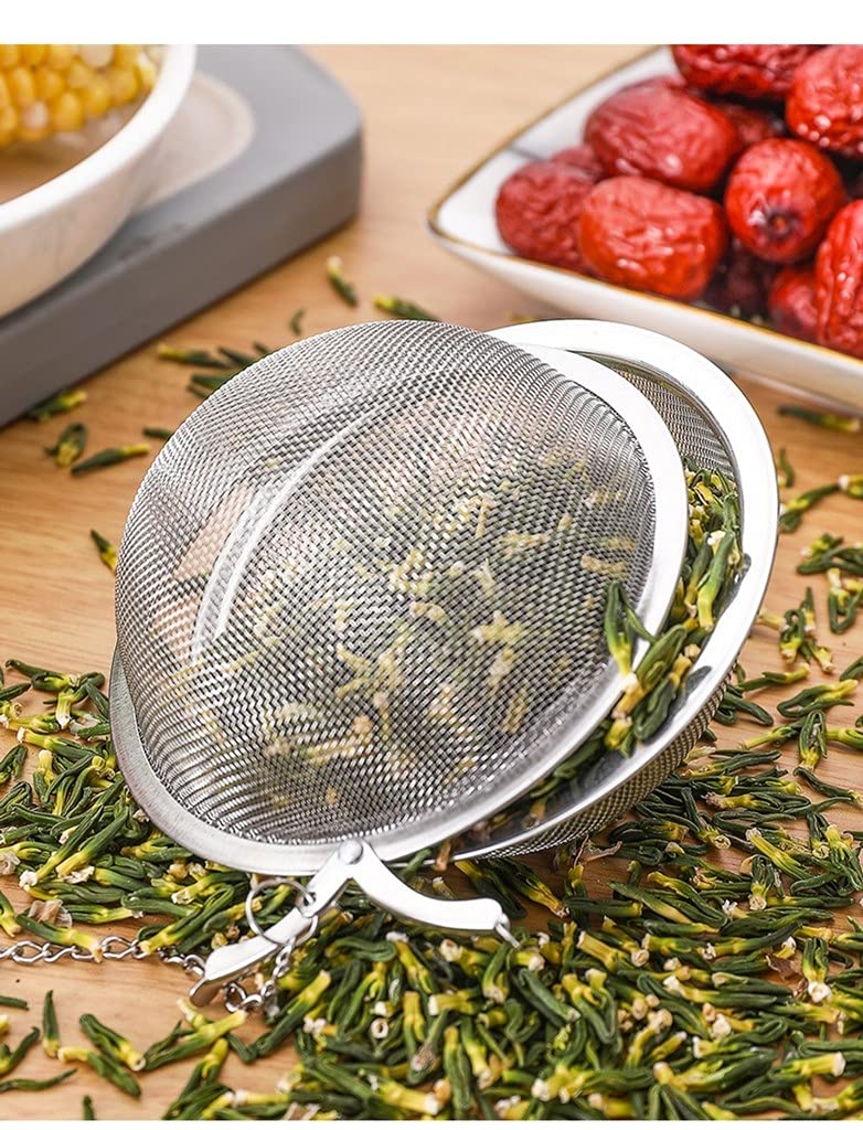 SHIDHMI ® 2Pcs Reusable Stainless Steel Tea Infuser for Loose Leaf Tea | Durable Chai Strainer with Handle | Easy-to-Clean Tea Steeper for Green Tea, Herbal Tea & Chai Brewing Infuser Ball Large - Image 3