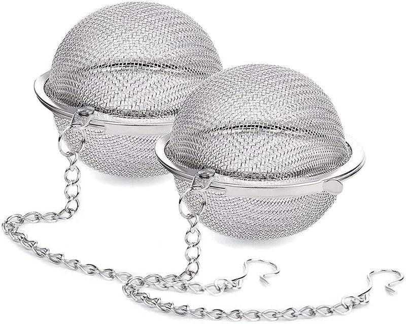 SHIDHMI ® 2Pcs Reusable Stainless Steel Tea Infuser for Loose Leaf Tea | Durable Chai Strainer with Handle | Easy-to-Clean Tea Steeper for Green Tea, Herbal Tea & Chai Brewing Infuser Ball Large - Image 1