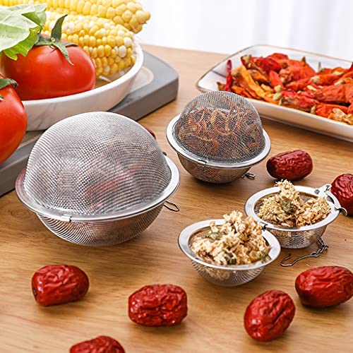 SHIDHMI ® 2Pcs Reusable Stainless Steel Tea Infuser for Loose Leaf Tea | Durable Chai Strainer with Handle | Easy-to-Clean Tea Steeper for Green Tea, Herbal Tea & Chai Brewing Infuser Ball Large - Image 2