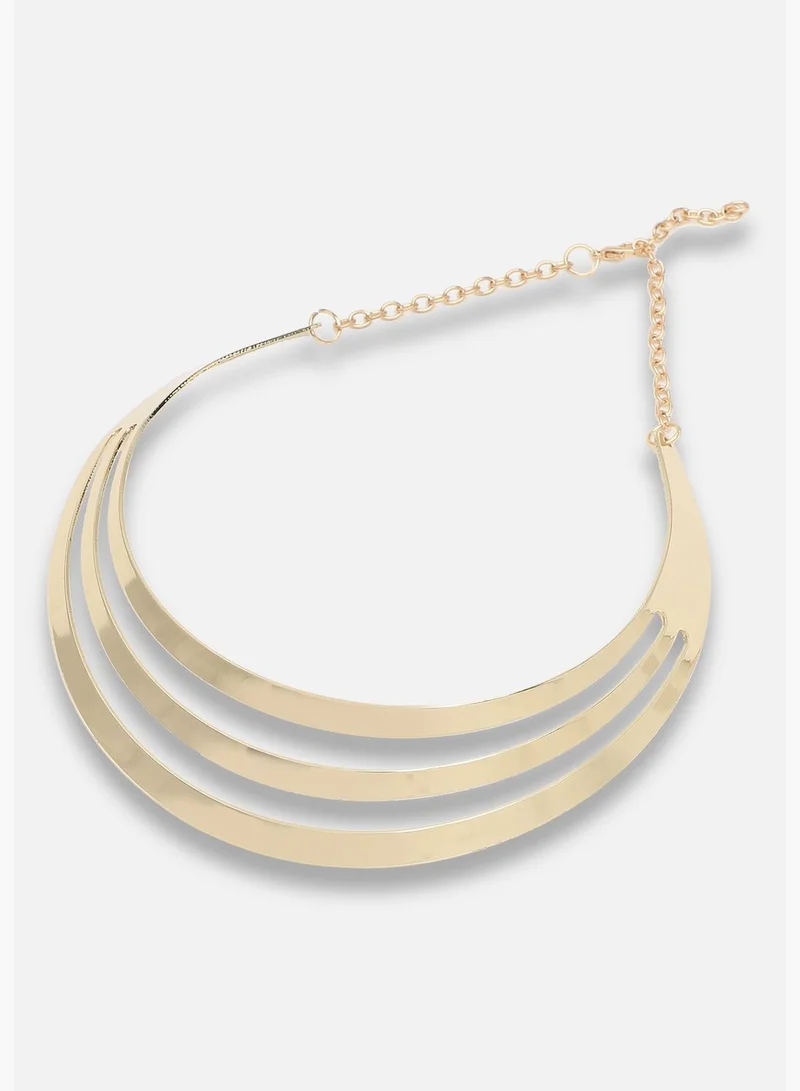 SOHI Gold Plated Party Designer Stone Necklace For Women