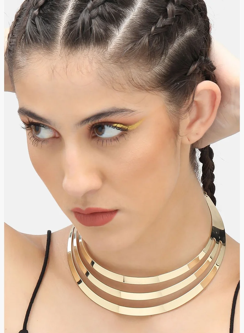 SOHI Gold Plated Party Designer Stone Necklace For Women