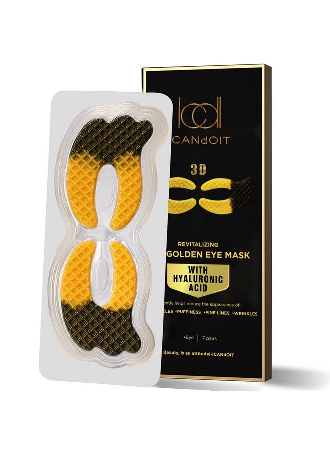 ICDI ICANdOIT Icandoit 24K Gold Eye Mask For Dark Circles&Puffinessantiagingantiwrinkle With Hyaluronic Acid And Collageneye Zone Care Eye Patches For All Skin Typesbest Gift Idea For Women&Men7Pairs - Image 1