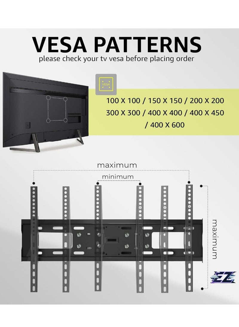 ELTRAZONE Adjustable, Tilting and Swivelling TV Wall Mount for Curved Flat TVs and Monitors VESA 400 x 600 Max (32-75 Inch) 50 kg Max TV Mount, Tilt, Swivel - Image 2