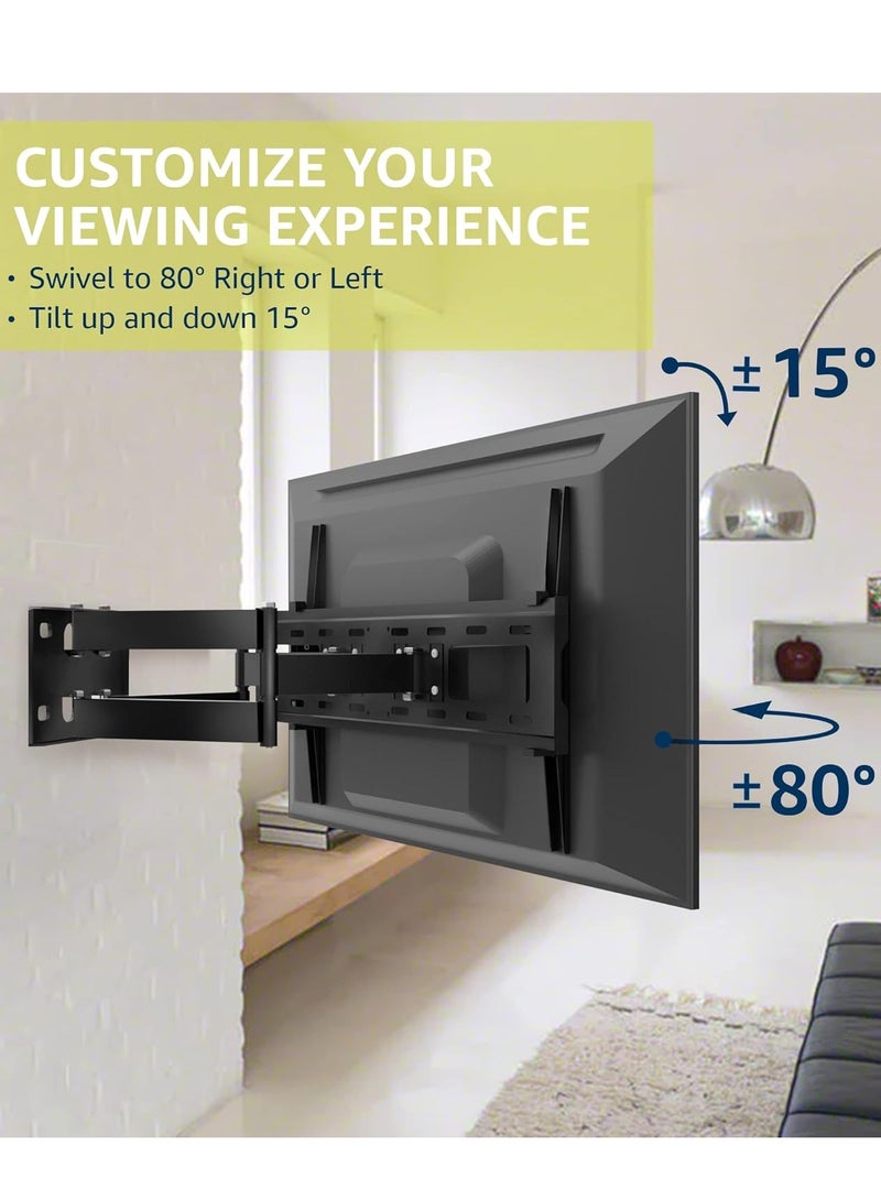 ELTRAZONE Adjustable, Tilting and Swivelling TV Wall Mount for Curved Flat TVs and Monitors VESA 400 x 600 Max (32-75 Inch) 50 kg Max TV Mount, Tilt, Swivel - Image 3