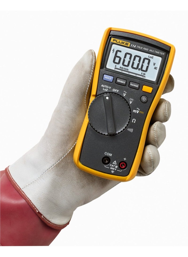 فلوك جهاز فلوك 114 متعدد القياسات الرقمي True-RMS للكهربائيين، أداة اختبار كهربائية صغيرة الحجم وموثوقة - Image 2
