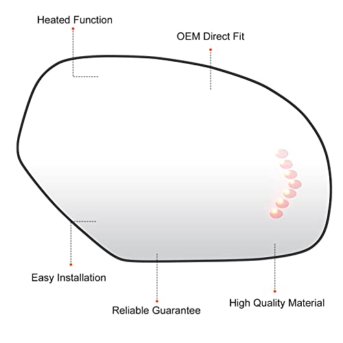 ILONPA استبدال زجاج مرآة السائق الأيسر ومرآة الراكب الأيمن لسيارات شيفروليه سيلفرادو 07-14 سوبربان تاهو أفالانش جي إم سي سييرا يوكون كاديلاك مرآة مدفأة مع ضوء إشارة استبدال GM1324138 GM1325138 - Image 5