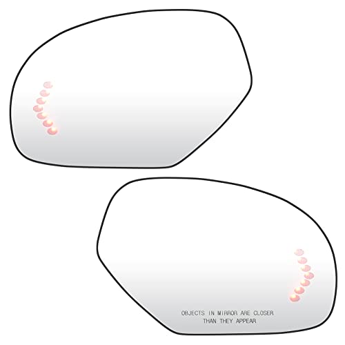 ILONPA استبدال زجاج مرآة السائق الأيسر ومرآة الراكب الأيمن لسيارات شيفروليه سيلفرادو 07-14 سوبربان تاهو أفالانش جي إم سي سييرا يوكون كاديلاك مرآة مدفأة مع ضوء إشارة استبدال GM1324138 GM1325138 - Image 1